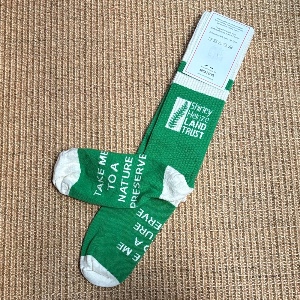 Sock Club Shirley Heinze Land Trust Take Me 2 A Nature Preserve Green Socks New!
